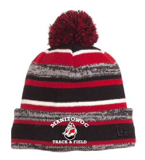 LHS Track- Stripe Pom Beanie