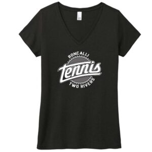 Roncalli/Two Rivers Tennis - Ladies Short Sleeve Triblend V-Neck Tee