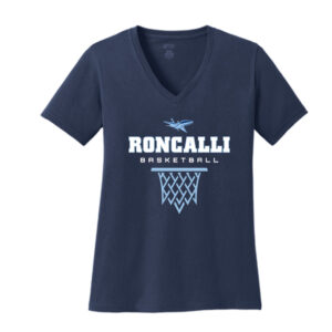 Boys Roncalli Basketball - Ladies Short Sleeve V-Neck Tee