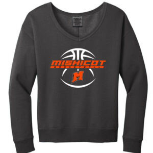 Mishicot Boys Basketball - Ladies V-Neck Sweatshirt