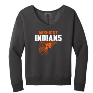 Mishicot Girls Basketball - Ladies V-Neck Sweatshirt