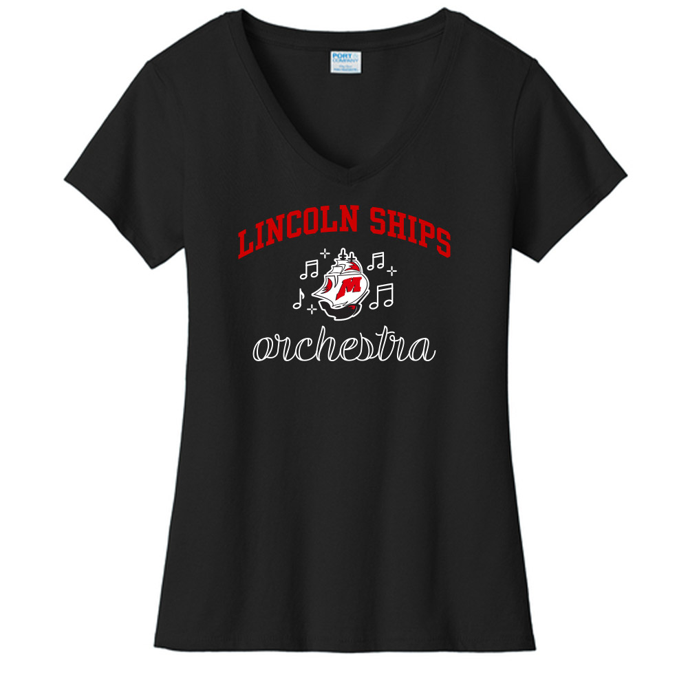 LHS Choir & Orchestra - Ladies Short Sleeve Ringspun V-Neck Tee
