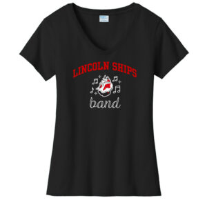 LHS BAND - Ladies Short Sleeve Ringspun V-Neck Tee