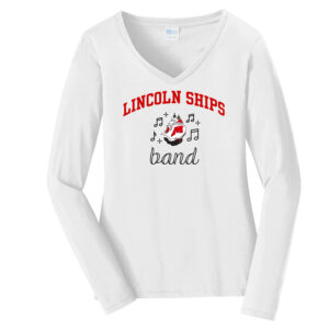 LHS BAND - Ladies Long Sleeve Ringspun V-Neck Tee