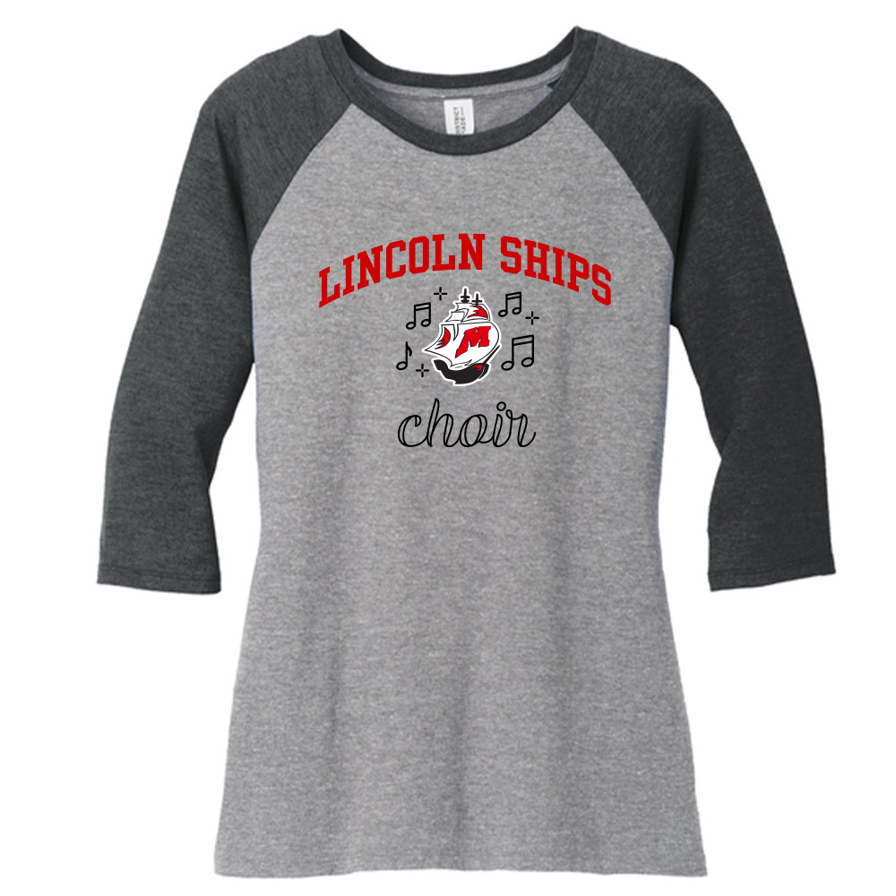 LHS Choir & Orchestra - Ladies 3/4 Sleeve Triblend Tee