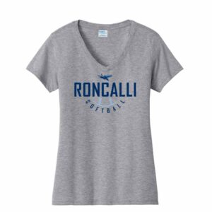 Roncalli Softball - Ladies V-Neck Ringspun Tee