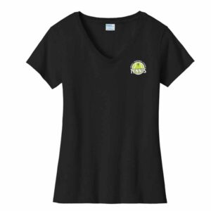 Roncalli/Lutheran Boys Tennis - Ladies Ringspun V-Neck Tee